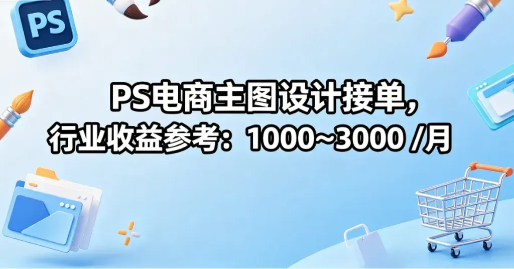 PS主图设计接单怎么做？零基础也能月入两千的副业