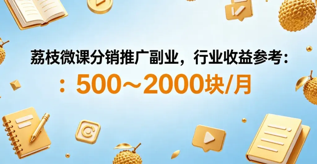 荔枝微课分销怎么做？零基础也能月入两千的副业玩法