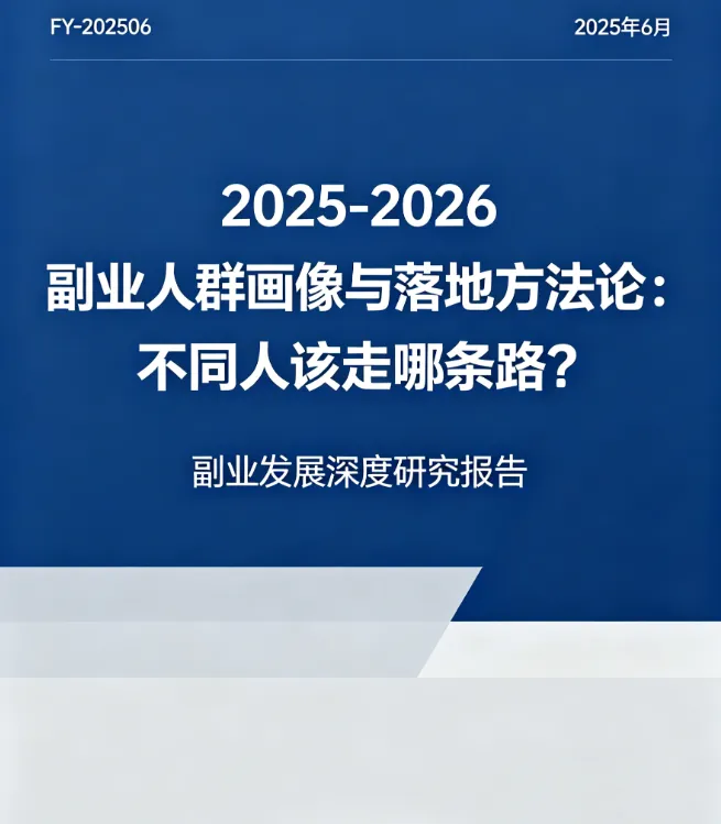 2025-2026副业人群画像与落地方法论：不同人该走哪条路？