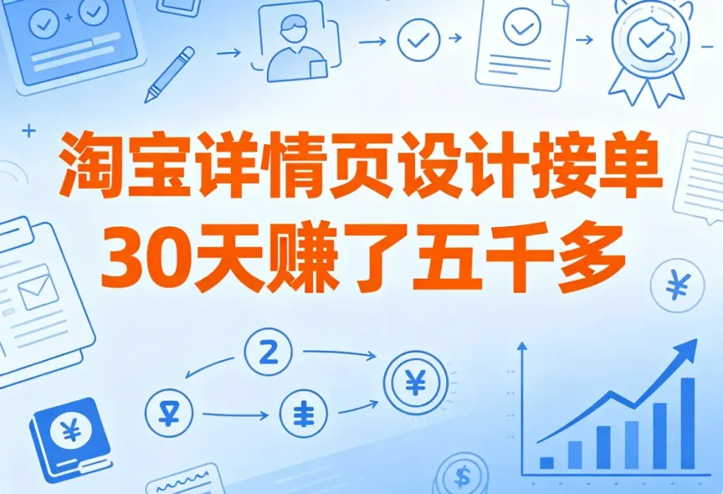 淘宝详情页设计接单，一单几百块的副业