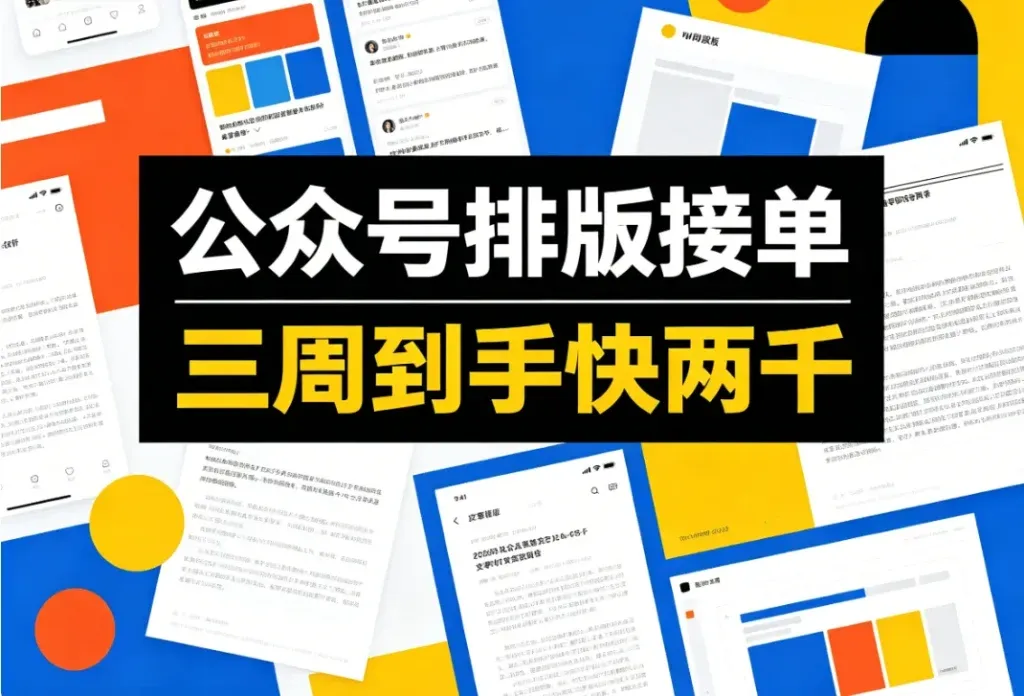 公众号文章排版接单，一篇赚五十到三百