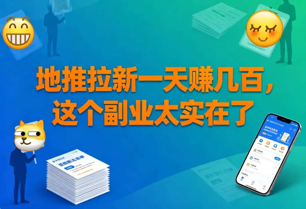 地推拉新APP，一天赚三五百不难