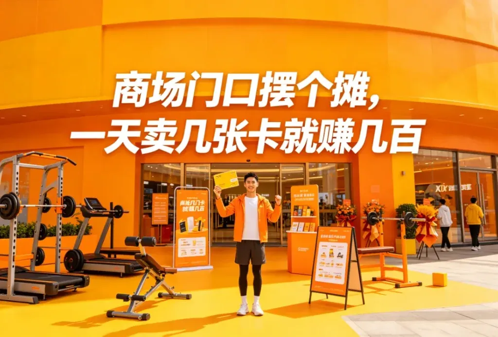 地推卖健身卡，一张佣金上百块