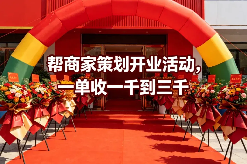 帮商家策划开业活动，一单收上千块