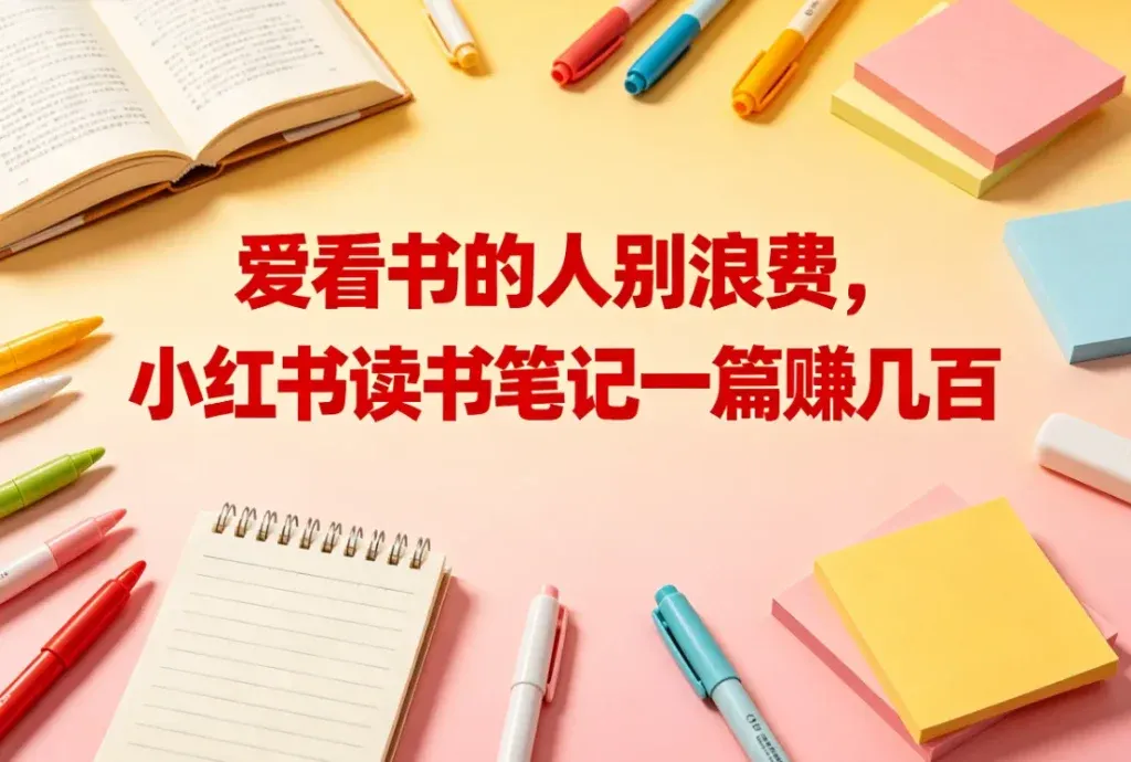 小红书读书笔记，一篇笔记赚几百块