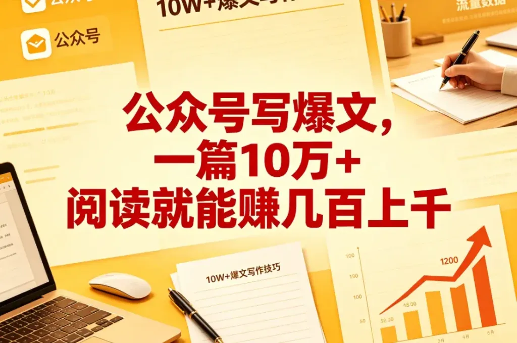 公众号写爆文，一篇赚几百上千块